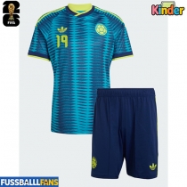 Kolumbien Rafael Santos Borre #19 Auswärts Trikotsatz Kinder EM 2024 Kurzarm (+ Kurze Hosen)